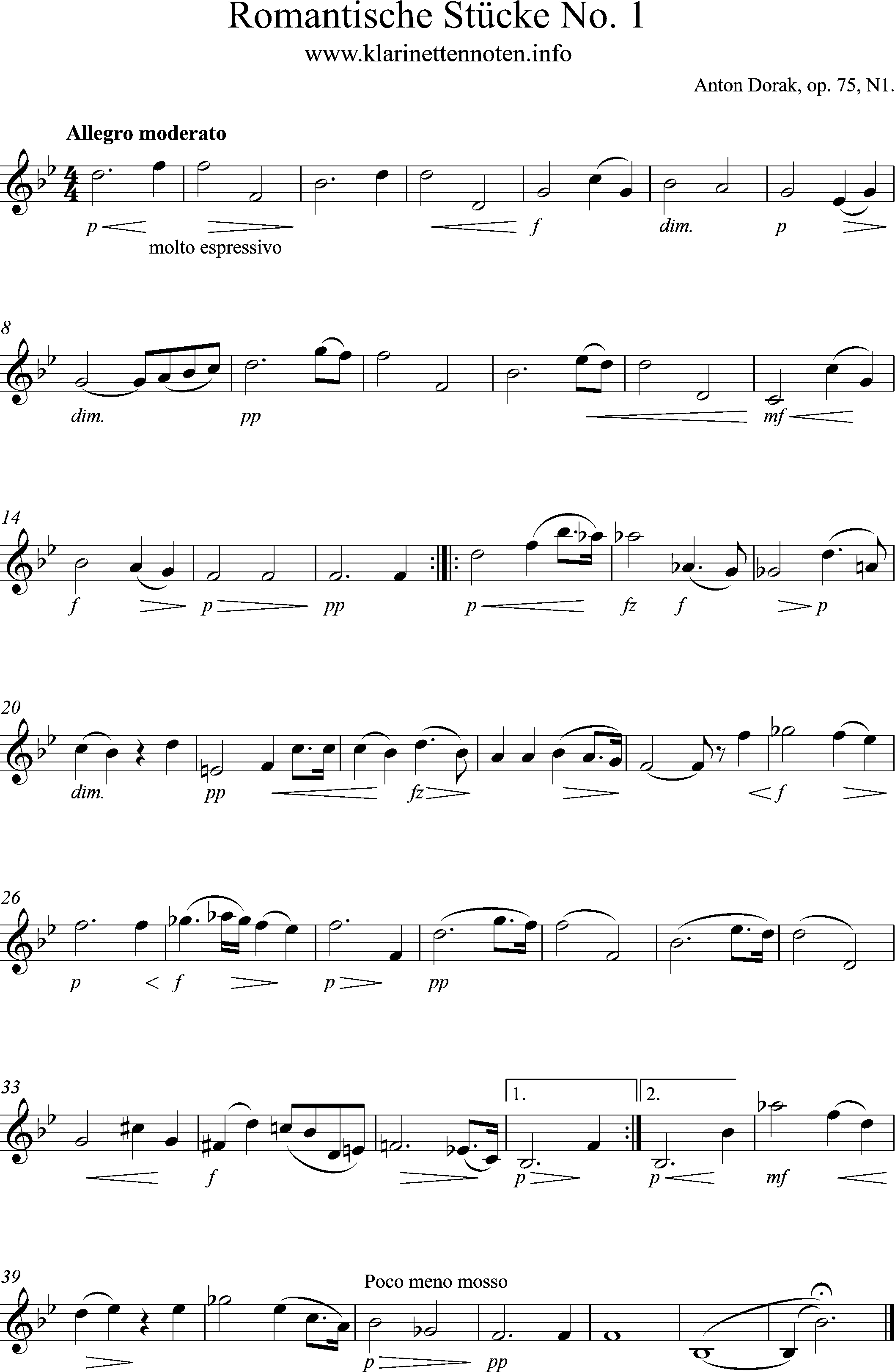 Violin Part Dvorak op75-1